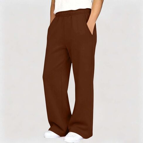 الفتيات واسعة الساق Sweatpants الصوف مرونة الخصر رياضي عداء ببطء في سن المراهقة عرق السراويل الاطفال عارضة فضفاضة تناسب السراويل 5-16Y in Kuwait