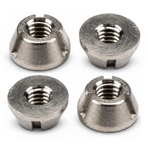 4-Pack - (4) 1/4"-20 Tri-Groove Security Nuts, Stainless Steel 316 | Tamper-Resistant Nuts with 3 Groove Coned Design in Kuwait