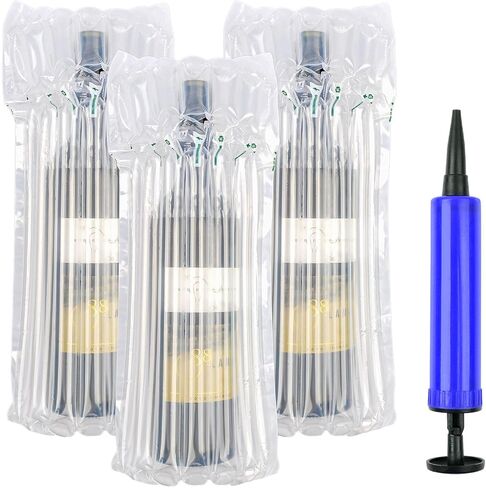 Wine Bottle Protector Travel Bags, 100 Pack Inflatable Air Column Packaging Bubble Cushion Wrap for Suitcase Luggage Airplane, Safety Shipping in Kuwait
