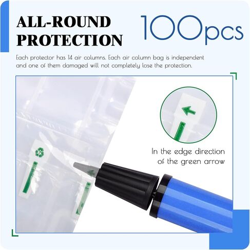 Wine Bottle Protector Travel Bags, 100 Pack Inflatable Air Column Packaging Bubble Cushion Wrap for Suitcase Luggage Airplane, Safety Shipping in Kuwait