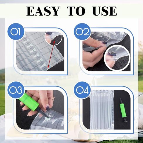 Wine Bottle Protector Travel Bags, 100 Pack Inflatable Air Column Packaging Bubble Cushion Wrap for Suitcase Luggage Airplane, Safety Shipping in Kuwait
