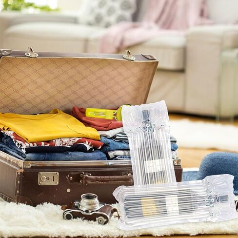 Wine Bottle Protector Travel Bags, 100 Pack Inflatable Air Column Packaging Bubble Cushion Wrap for Suitcase Luggage Airplane, Safety Shipping in Kuwait