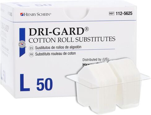 Henry Schein Dri-Gard Cotton Roll Substitute – Large, White, Absorbent Dental Roll – 50 per Box, 30 Boxes per Case – Non-Linting, Moisture Control for Dental Procedures in Kuwait