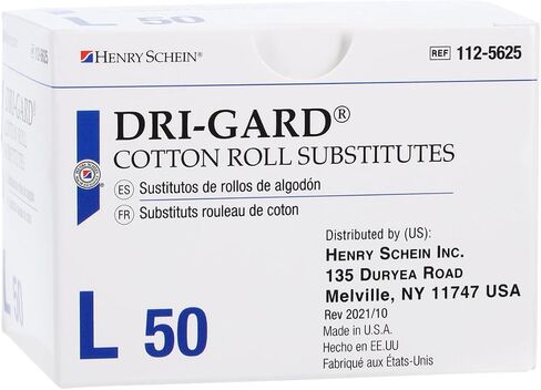 Henry Schein Dri-Gard Cotton Roll Substitute – Large, White, Absorbent Dental Roll – 50 per Box, 30 Boxes per Case – Non-Linting, Moisture Control for Dental Procedures in Kuwait