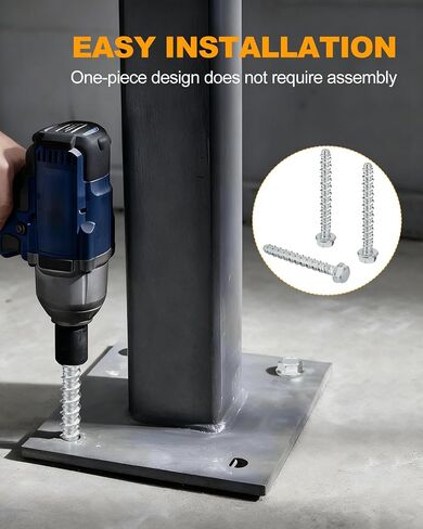 40 PCS 1/2" x 4" Concrete Screw Anchors, Large Diameter Heavy Duty Screw Anchor for Concrete, Masonry, Brick, Block Anchoring in Kuwait