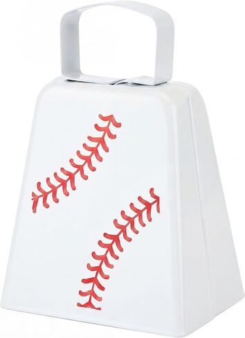 Boao 1 Pcs Baseball Cowbells Bulk 4 Inch Metal Cowbells with Handle Novelty Cow Bells Noise Makers Loud Bell Hand Percussion for Sporting Events Games Spirit Accessories (Baseball) in Kuwait