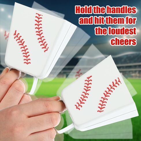 Boao 1 Pcs Baseball Cowbells Bulk 4 Inch Metal Cowbells with Handle Novelty Cow Bells Noise Makers Loud Bell Hand Percussion for Sporting Events Games Spirit Accessories (Baseball) in Kuwait