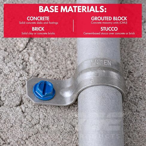 1/4" x 1-1/4" Hex Head Blue Concrete Screws with Drill Bit (Box of 100) | 1-1/4 Inch Hex Masonry Screws for Concrete, Block, Brick and Stucco Masonry in Kuwait