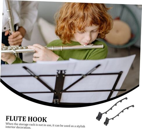 Vaguelly 2pcs Flute Hanger Rack Sturdy Groove Wall Mount Holder Space-Saving Design for Woodwind Instruments for Display and Storage of Flutes in Kuwait