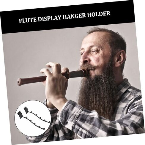 Vaguelly 2pcs Flute Hanger Rack Sturdy Groove Wall Mount Holder Space-Saving Design for Woodwind Instruments for Display and Storage of Flutes in Kuwait