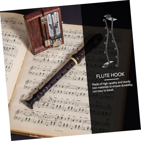 Vaguelly 2pcs Flute Hanger Rack Sturdy Groove Wall Mount Holder Space-Saving Design for Woodwind Instruments for Display and Storage of Flutes in Kuwait