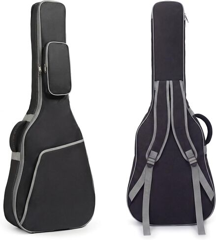 41 Inch Acoustic Guitar Case Guitar Bag, 0.4 In Thick Padding Guitar Case Soft for Acoustic Classical Guitar, Water-Resistant Guitar Dig Bag with Dual Adjustable Shoulder Strap, Black in Kuwait