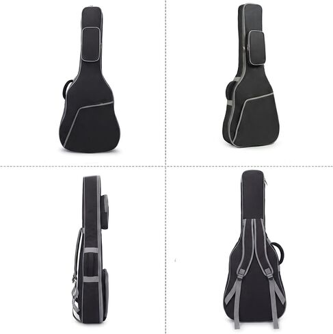 41 Inch Acoustic Guitar Case Guitar Bag, 0.4 In Thick Padding Guitar Case Soft for Acoustic Classical Guitar, Water-Resistant Guitar Dig Bag with Dual Adjustable Shoulder Strap, Black in Kuwait