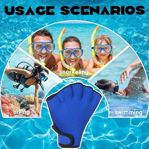 Eurzom 4 Pairs Swimming Gloves Water Aerobics Webbed Aquatic Fitness Training Swim Gloves for Men Women Water Resistance Training Mittens Poll Exercise Swimming Diving Mittens with Wrist Strap in Kuwait