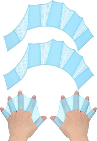 Silicone Swimming Gloves, Webbed Gloves for Swimming Half-Finger Frog Type Water Resistance Gear Swim Fins in Kuwait