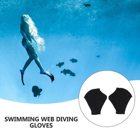 SEWACC Sports Aqua Gloves Webbed Paddle Flow Swimming Resistance Gloves for Water Aerobics Aquatic Fitness and Swim Training (Black) in Kuwait