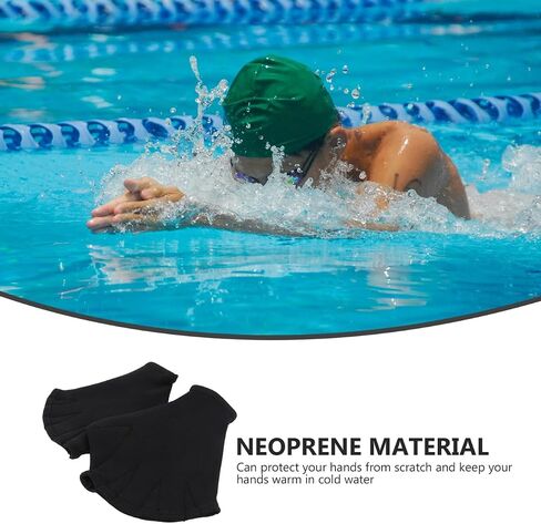 SEWACC Sports Aqua Gloves Webbed Paddle Flow Swimming Resistance Gloves for Water Aerobics Aquatic Fitness and Swim Training (Black) in Kuwait