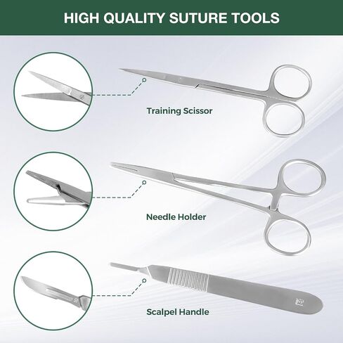 Ultrassist Suture Practice Kit for Medical Students,Suture Practice Pad with Realistic Suture Tools for Medical Training, Nursing Doctor (Replaceable Silicone Pad) in Kuwait