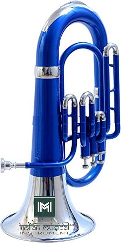 Euphonium 3 Valve Bb Pitch Brass Musical Instrument with Carry Case, Mouthpiece, Suitable for Beginners & Professionals (Blue Nickel) in Kuwait