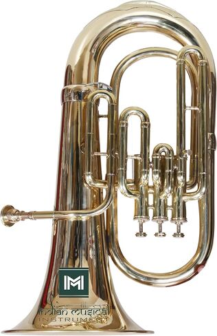 Euphonium 3 Valve Bb Pitch Brass Musical Instrument with Carry Case, Mouthpiece, Suitable for Beginners & Professionals (Gold) in Kuwait