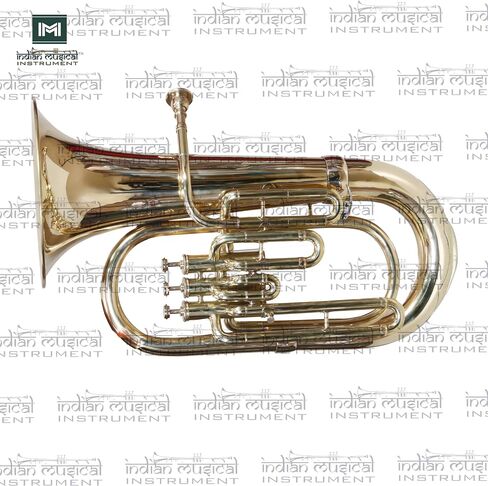 Euphonium 3 Valve Bb Pitch Brass Musical Instrument with Carry Case, Mouthpiece, Suitable for Beginners & Professionals (Gold) in Kuwait