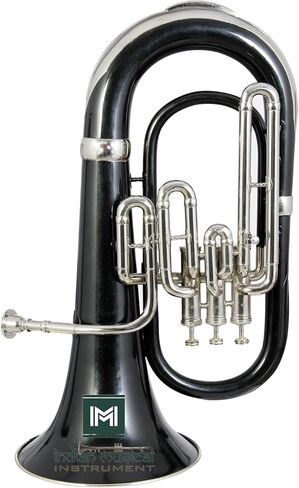 Euphonium 3 Valve Bb Pitch Brass Musical Instrument with Carry Case, Mouthpiece, Suitable for Beginners & Professionals (Black Nickel) in Kuwait