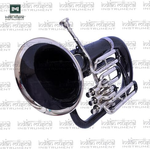 Euphonium 3 Valve Bb Pitch Brass Musical Instrument with Carry Case, Mouthpiece, Suitable for Beginners & Professionals (Black Nickel) in Kuwait
