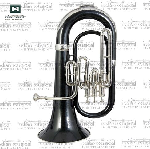 Euphonium 3 Valve Bb Pitch Brass Musical Instrument with Carry Case, Mouthpiece, Suitable for Beginners & Professionals (Black Nickel) in Kuwait