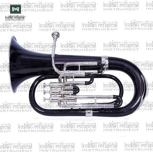 Euphonium 3 Valve Bb Pitch Brass Musical Instrument with Carry Case, Mouthpiece, Suitable for Beginners & Professionals (Black Nickel) in Kuwait