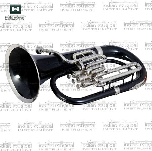 Euphonium 3 Valve Bb Pitch Brass Musical Instrument with Carry Case, Mouthpiece, Suitable for Beginners & Professionals (Black Nickel) in Kuwait