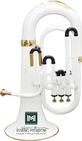 Euphonium 3 Valve Bb Pitch Brass Musical Instrument with Carry Case, Mouthpiece, Suitable for Beginners & Professionals (White) in Kuwait