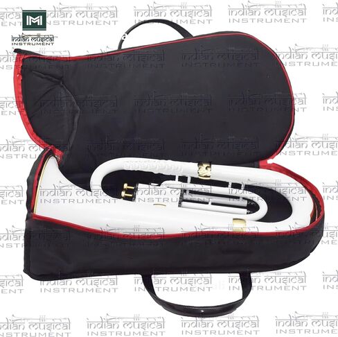 Euphonium 3 Valve Bb Pitch Brass Musical Instrument with Carry Case, Mouthpiece, Suitable for Beginners & Professionals (White) in Kuwait