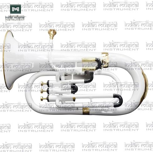 Euphonium 3 Valve Bb Pitch Brass Musical Instrument with Carry Case, Mouthpiece, Suitable for Beginners & Professionals (White) in Kuwait