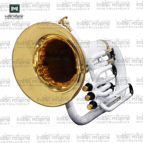 Euphonium 3 Valve Bb Pitch Brass Musical Instrument with Carry Case, Mouthpiece, Suitable for Beginners & Professionals (White) in Kuwait