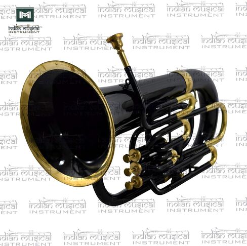 Euphonium 4 Valve Bb Pitch Brass Musical Instrument with Carry Case, Mouthpiece, Suitable for Beginners & Professionals (Black) in Kuwait