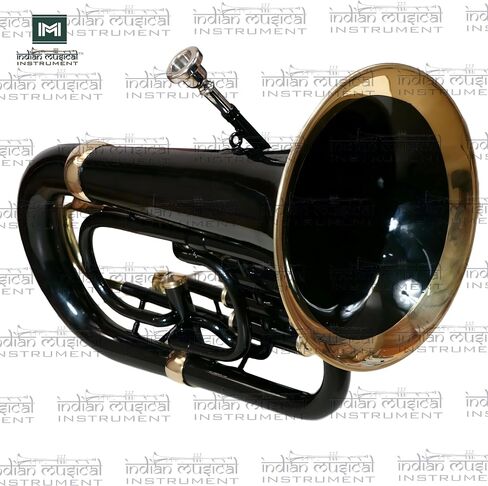Euphonium 4 Valve Bb Pitch Brass Musical Instrument with Carry Case, Mouthpiece, Suitable for Beginners & Professionals (Black) in Kuwait