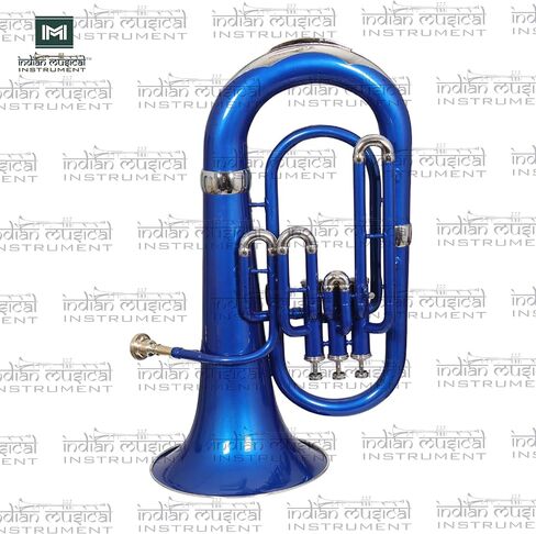 Euphonium 3 Valve Bb Pitch Brass Musical Instrument with Carry Case, Mouthpiece, Suitable for Beginners & Professionals (Blue) in Kuwait