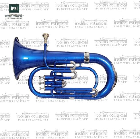Euphonium 3 Valve Bb Pitch Brass Musical Instrument with Carry Case, Mouthpiece, Suitable for Beginners & Professionals (Blue) in Kuwait