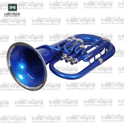 Euphonium 3 Valve Bb Pitch Brass Musical Instrument with Carry Case, Mouthpiece, Suitable for Beginners & Professionals (Blue) in Kuwait
