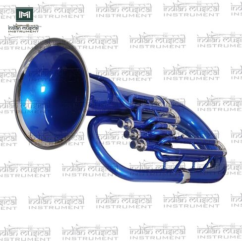 Euphonium 3 Valve Bb Pitch Brass Musical Instrument with Carry Case, Mouthpiece, Suitable for Beginners & Professionals (Blue) in Kuwait