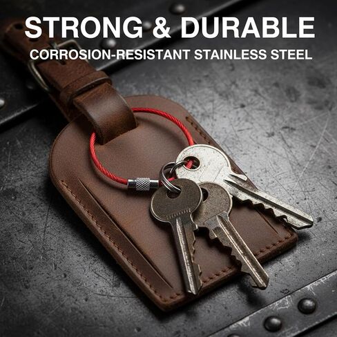 52 Pack Wire Keychain Cable Rings, 13 Colors Stainless Steel Key Rings, 6 Inch Nylon Coated Luggage Tags Loops for Keys, Office, ID Tags, Travel and DIY Crafts in Kuwait