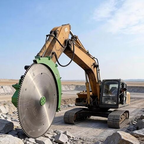 Heavy Load Hydraulic Rock Saw, High Elastic Blade Hydraulic Rock Saw Excavator Attachment for Limestone Cutting, Granite Mining and Foundation Construction in Kuwait