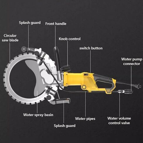 5000W-Concrete-Ring-Saw,3000Rpm-Handheld-Ring-Saw-Wall-Cutting-Machine,29Cm-Brushless-Toroidal-Electric-Concrete-Saw-Reinforced-Iron-Concrete-Cutting in Kuwait