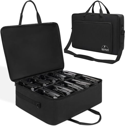 IBVIVIC 4 Par Spotlight Bag 5/16'' Padded Stage Lighting Storage Bag with Dividers, Handle, Straps, Black in Kuwait