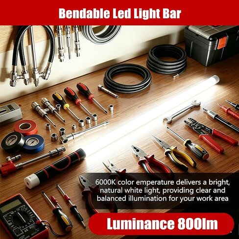 Abnaok Flexible LED Flashlight Stick, 30 in Bendable Mechanic Light with High-Lumen LED, Rechargeable Bendable Flashlight, 3 Lighting Modes, Automotive Illumination Tool for Mechanic Car Repairs in Kuwait