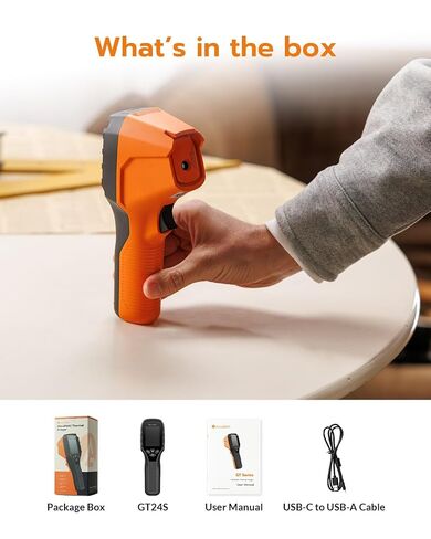 GT24S Thermal Camera with Thermometer Mode, 320×240 UIRA-IR Enhanced Resolution, 256×192 Native IR, HVAC & Electrical Thermal Imaging Camera with Temp Alarm, -4°F~1202°F, NETD < 40 mK, 25Hz in Kuwait