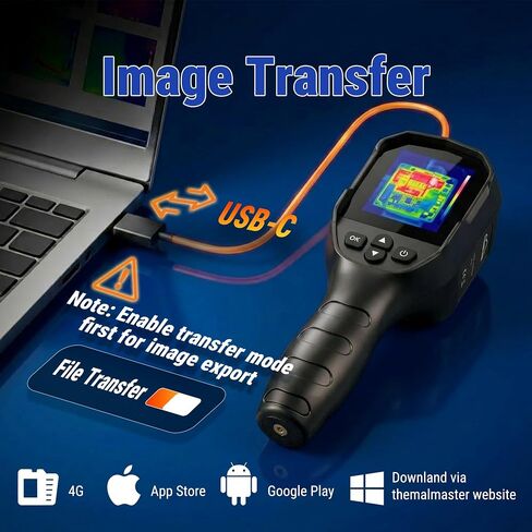 Thermal Imaging Camera 240x240 TISR Super Resolution, 96x96 IR Thermal Imager with 25Hz Refresh Rate, -4°F~1022°F, IP54, 6 Color Palettes, 2000mAh Battery in Kuwait