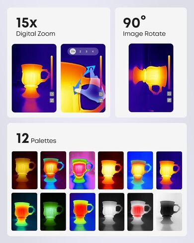 Thermal Master P4 Android Dual-Lens Thermal Camera, 512×384 X³ IR Resolution, Thermal Imager with IR Eraser | -4°F to 1112°F Range, 0.035°C Sensitivity, 15× Digital Zoom, AI Alignment, Ideal for HVAC & Electrical in Kuwait