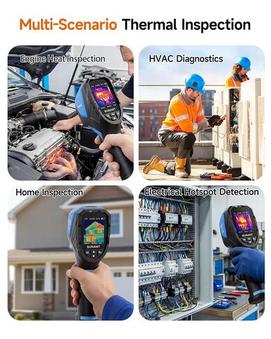 Infrared Thermal Imaging Camera, 240x240 TISR Resolution, 25Hz Refresh Rate, -4°F to 1022°F, Adjustable Emissivity, Hot/Cold Spot Detection, LED Light for HVAC, Electrical & Home Inspection in Kuwait