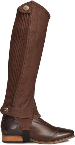 Ovation Unisex Kids' Amara Ribbed Half Chaps - Durable Synthetic Leather Equestrian Riding Chaps w/Zipper & Snap Closures in Kuwait